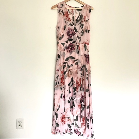 Calvin Klein Floral Chiffon V-neck Dress - Picture 5 of 16